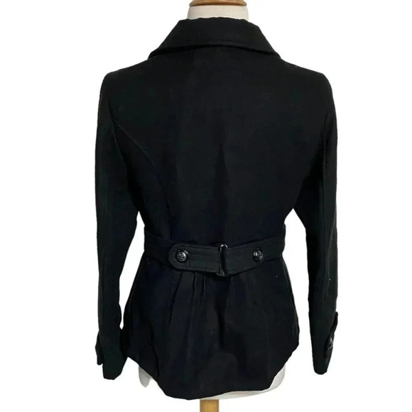 Pink Envelope M black double breasted fitted jacket w/peplum back coat - Picture 4 of 9